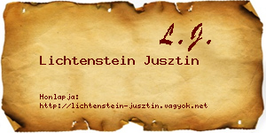 Lichtenstein Jusztin névjegykártya
