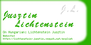 jusztin lichtenstein business card